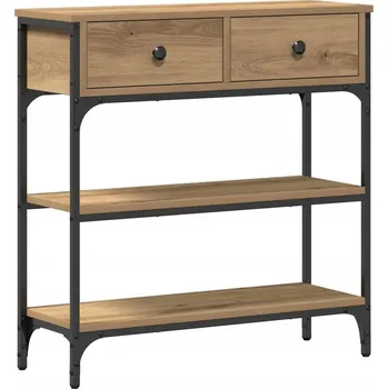 Konferenční stolek Konzolový stolek dub artisan 72,5 x 25 x 75 cm, dřevo a kov