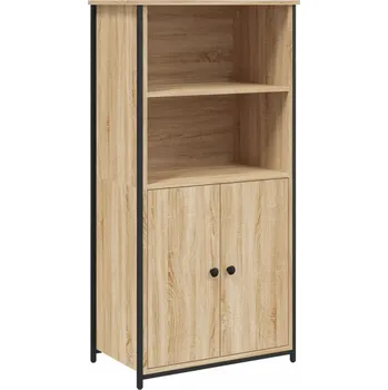 Koupelnový nábytek Vysoká skříňka z dřevotřísky a kovovým rámem, dub Sonoma 6