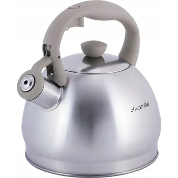 Varná konvice TRADIČNÍ KONVICE S PÍŠKÁLKOU 2,0 L PLYNOVÁ INDUKCE KAMILLE šedá ocel 2L