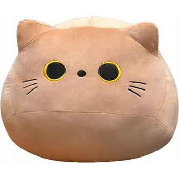 plyšák Plyšová hračka pro děti hnědá kulatý měkká kočka 25 cm