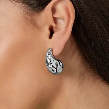 Náušnice Náušnice Kapky elegance s elegantní texturou z nerezové oceli č. 1625