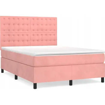 Postel Kontinentální postel sametová 140x190 růžová