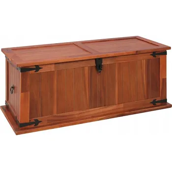 Komoda Úložná krabice z masivního akáciového dřeva, hnědá, 90 x 45 x 100 cm