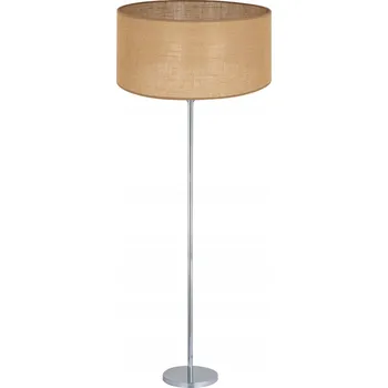 Stojací lampa STOJACÍ LAMPA PODLAHOVÁ CHROM STÍNÍTKO JUTA 40CM E27