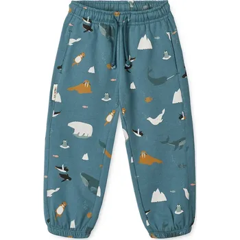 Chlapecké kalhoty Dětské bavlněné tepláky Liewood Arlo Printed Sweatpants LW20074.9BYA modrá 55X, vel. 134-140