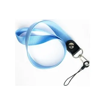 Šňůrka na mobilní telefon s karabinou, šířka 2 cm, barva světle modrá