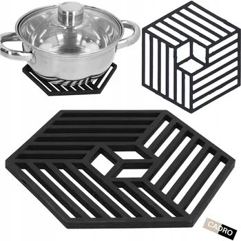 Podložka pod hrnec Silikonová podložka pod horký hrnec 16 cm chladicí podložka černá