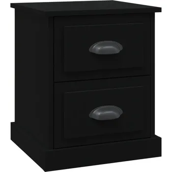 Noční stolek Módní noční stolek černý 39 x 39 x 47,5 cm se 2 zásuvkami