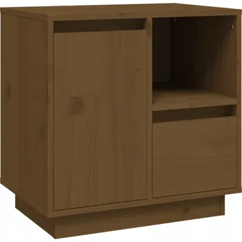 Noční stolek Noční stolek z masivního borovicového dřeva, medově hnědá, 50 x 34 x 50 cm