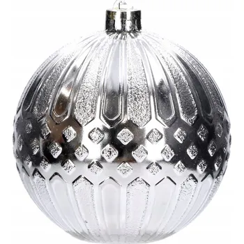 Vánoční dekorace Vánoční Koule stříbrná mix 10 cm