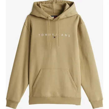 Pánská mikina Tommy Jeans pánská mikina béžová s kapucí s potiskem DM0DM20746 XL