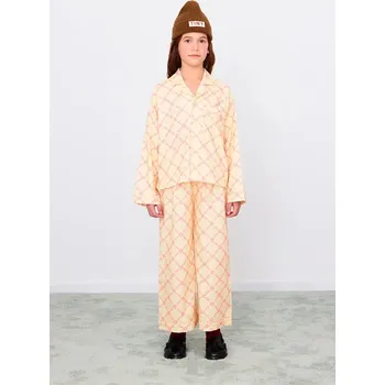 Dívčí pyžamo Dětské bavlněné pyžamo Tinycottons FLOWER GRID SET AW25.346 béžová 02X, vel. 98