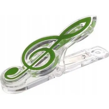 KERA AUDIO CLIP CLEF zielony - Zelený klip na noty ve tvaru houslového klíče