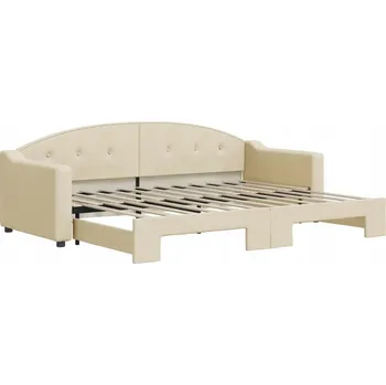 Pohovka Rozkládací pohovka 2v1 krémová 223x90x75/223x172,5x75 cm