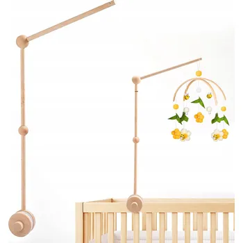 Kolotoč nad postýlku Držák na kolotoč, mobil, postýlku, přebalovací pult, dřevěný, přírodní