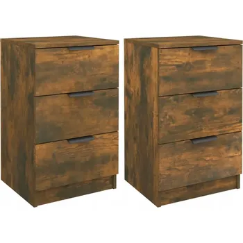 Noční stolek Noční stolky 2 ks kouřový dub 40x36x65 cm