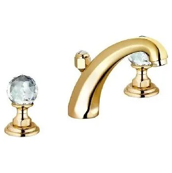 Kludi Adlon - Umyvadlová baterie s výpustí, 3-otvorová instalace, zlatá 5104345G4