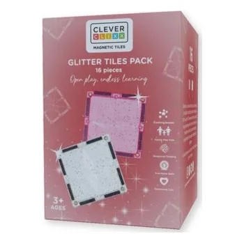 ostatní stavebnice Cleverclixx - Stavebnice Glitter Tiles Pack Transparent / Pink - 16