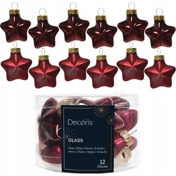 Vánoční dekorace Ozdobné vánoční koule ve tvaru Vánoční Baňky 4,5 cm 12 ks