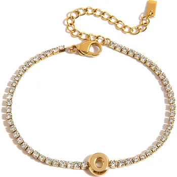 Náramek ELENYS Písmeno O – pozlacený náramek 18K žluté zlato Délka náramku: 16+5 cm / max. 21 cm