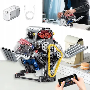 ostatní stavebnice 665 DÍLKŮ STAVEBNICE PRO MODELY MOTORŮ, MOTOR V8 HRAČKA, STAVEBNICE