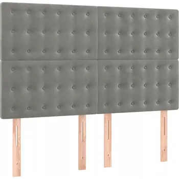 Čelo postele sametové světle šedé 144x5x118/128 cm nastavitelné