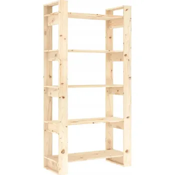 Knihovna Borovicová knihovna 80 x 35 x 160 cm, přírodní, univerzální dělicí stěna