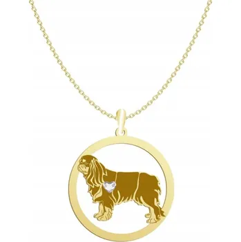 Náhrdelník Zlatý náhrdelník s Kavalírem King Charles španělem Ag925 Dárek Řetízek Žena GRAVÍROVÁNÍ