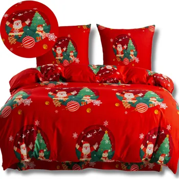 Povlečení VÁNOČNÍ POVLEČENÍ 160x200 + 2 povlaky na polštáře sada SOB, MIKULÁŠ, STROMEČEK