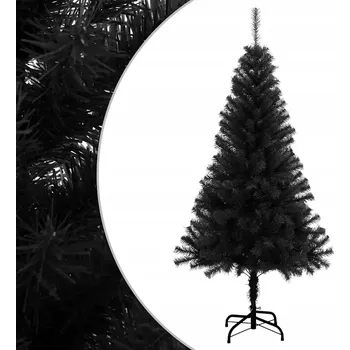 Vánoční stromek Černý umělý vánoční stromek 150 cm, PVC, průměr 80 cm, 380 větviček
