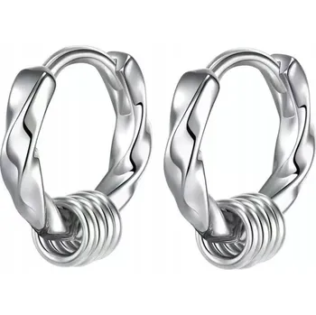 Náušnice Pánské hip hopové náušnice M ö bius, stříbro S925, bílé zlato