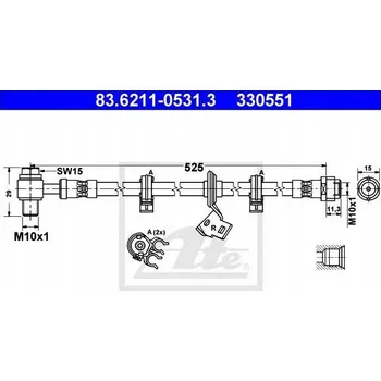 Brzdová hadice ATE 83.6211-0531.3 Brzdová hadice