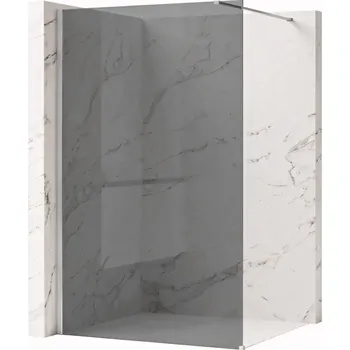 Bezrámová sprchová zástěna REA FLEXI 130 cm, chrom/šedá kouřová - bez vaničky