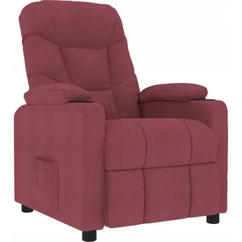 Křeslo Masážní křeslo polohovací s 6 body, vínově červené, 75x93x104,5 cm