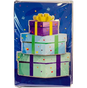 Dárkové modré 3D blahopřání