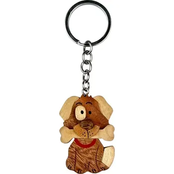 2Kids Toys Dřevěná klíčenka velká Pes s kostí
