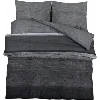 Povlečení Sada Povlečení Bavlněné Elegantní Tmavě Šedé 200x220 cm, 80x80 cm