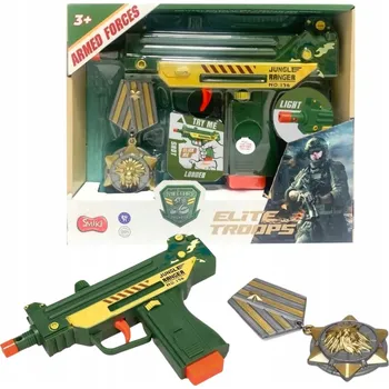 VELKÁ VOJENSKÁ SADA ZBRAŇ PUŠKA PISTOLE ODZNAK SPECIAL FORCE DÁREK