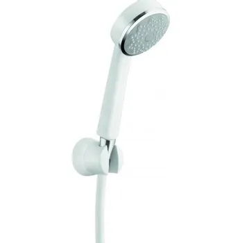 Sprchová hlavice KLUDI ZENTA 1S sprchová souprava 3-dílná, ruční sprcha pr. 84 mm, hadice, držák, bílá/chrom