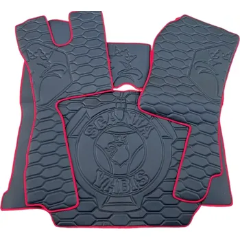 Ochranný autopotah Podlaha SCANIA VABIS NTG R (odpružená/odpružená)- černá/červené lemy