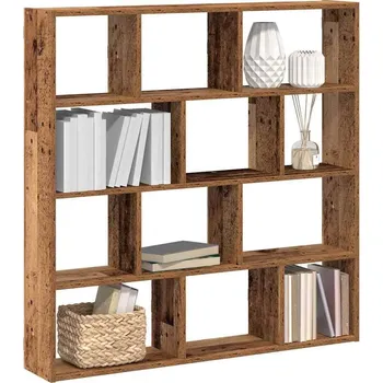 police vidaXL Nástěnná police 12 přihrádek kompozitní dřevo [860008] Barva: Staré dřevo