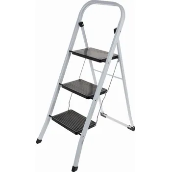 Schůdek Ocelové schůdky 3 stupně bílé/černé
