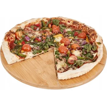 Kuchyňské prkénko ELITEHOFF DŘEVĚNÉ PRKÉNKO / TÁC NA PIZZU S DRÁŽKAMI 33cm ELITEHOFF 8067