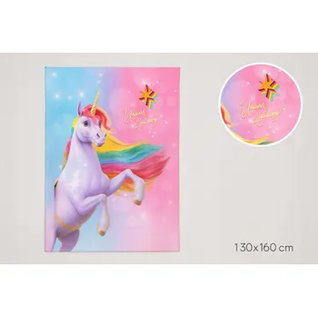 deka Deka Jednorožec růžová duhová barevná 130x160 Unicorn Academy