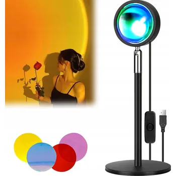 Stojací lampa Projekční lampa Sunset Východ Západ Slunce RGB USB s dálkovým ovládáním