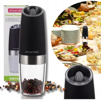 Kuchyňský mlýnek ELEKTRICKÝ MLÝNEK NA PEPŘ A SŮL S LED OSVĚTLENÍM KAMILLE