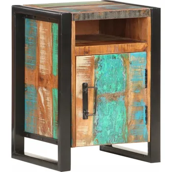 Noční stolek Industriální noční stolek z masivního dřeva 40x35x55 cm, přírodní.