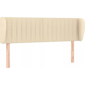 Čelo postele ušák krémové, 147 x 23 x 78/88 cm, látka, modřínové dřevo