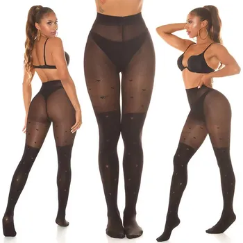 Dámské erotické prádlo Dámské sexy punčocháče "Hearts" SH6718 černé - In-StyleFashion one size