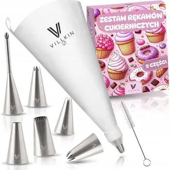 Cukrářský sáček s různými tryskami – sada na zdobení dortů pro cukráře, 9 ks